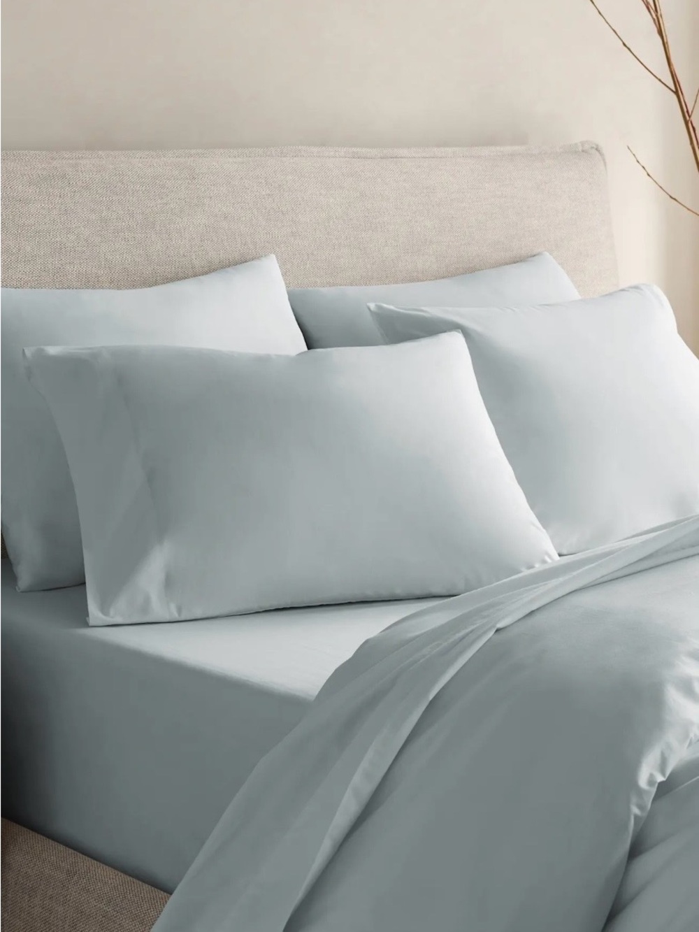 NEW Quince 100% Organic Crisp Percale Duvet Cover, Full/Queen (Mist)